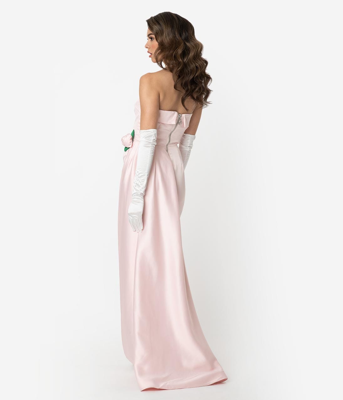 Barbie Pink Satin Strapless Enchanted Evening Gown - Unique Vintage - Womens, DRESSES, PROM AND SPECIAL OCCASION