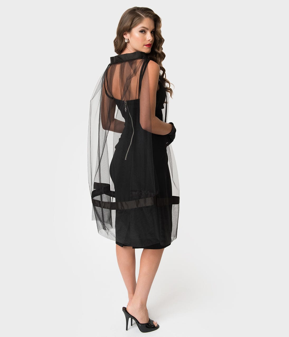 Barbie䋢 x Unique Vintage Black Magic Sheath Dress & Cape Set - Unique Vintage - Womens, DRESSES, WIGGLE