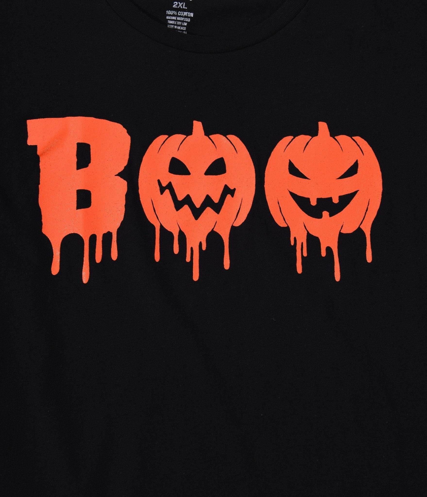 Black Boo Pumpkins Fitted Graphic Tee - Unique Vintage - Womens, HALLOWEEN, GRAPHIC TEES