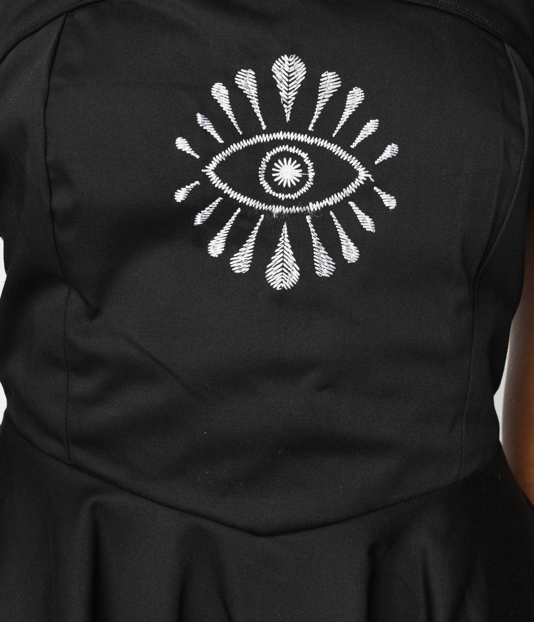 Black Eye Me Fit & Flare Dress - Unique Vintage - Womens, HALLOWEEN, DRESSES