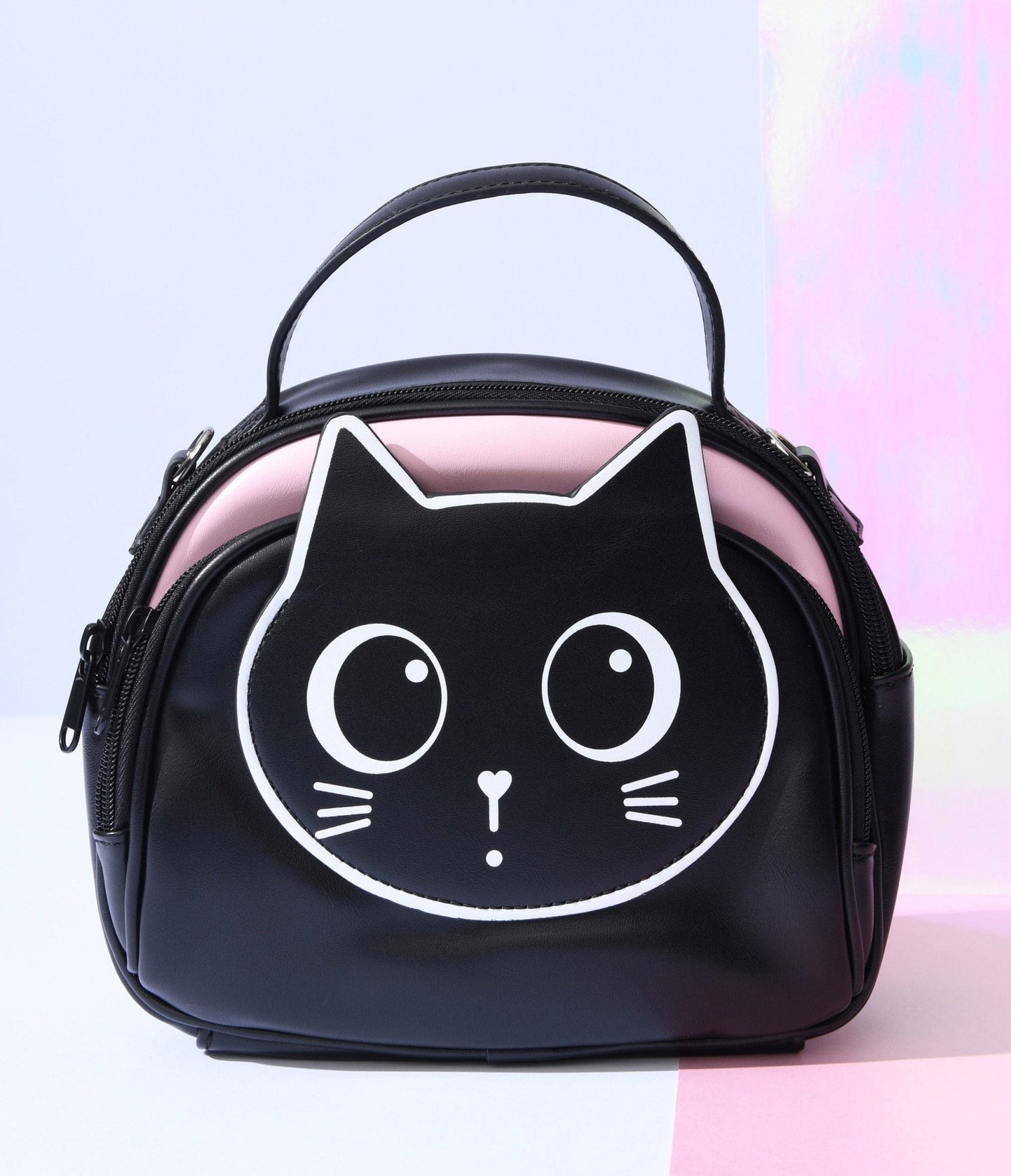 Black Kawaii Kitty Shoulder Handbag - Unique Vintage - Womens, HALLOWEEN, ACCESSORIES