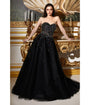 Cinderella Divine  Black & Rainbow Jewel Strapless Prom Ball Gown