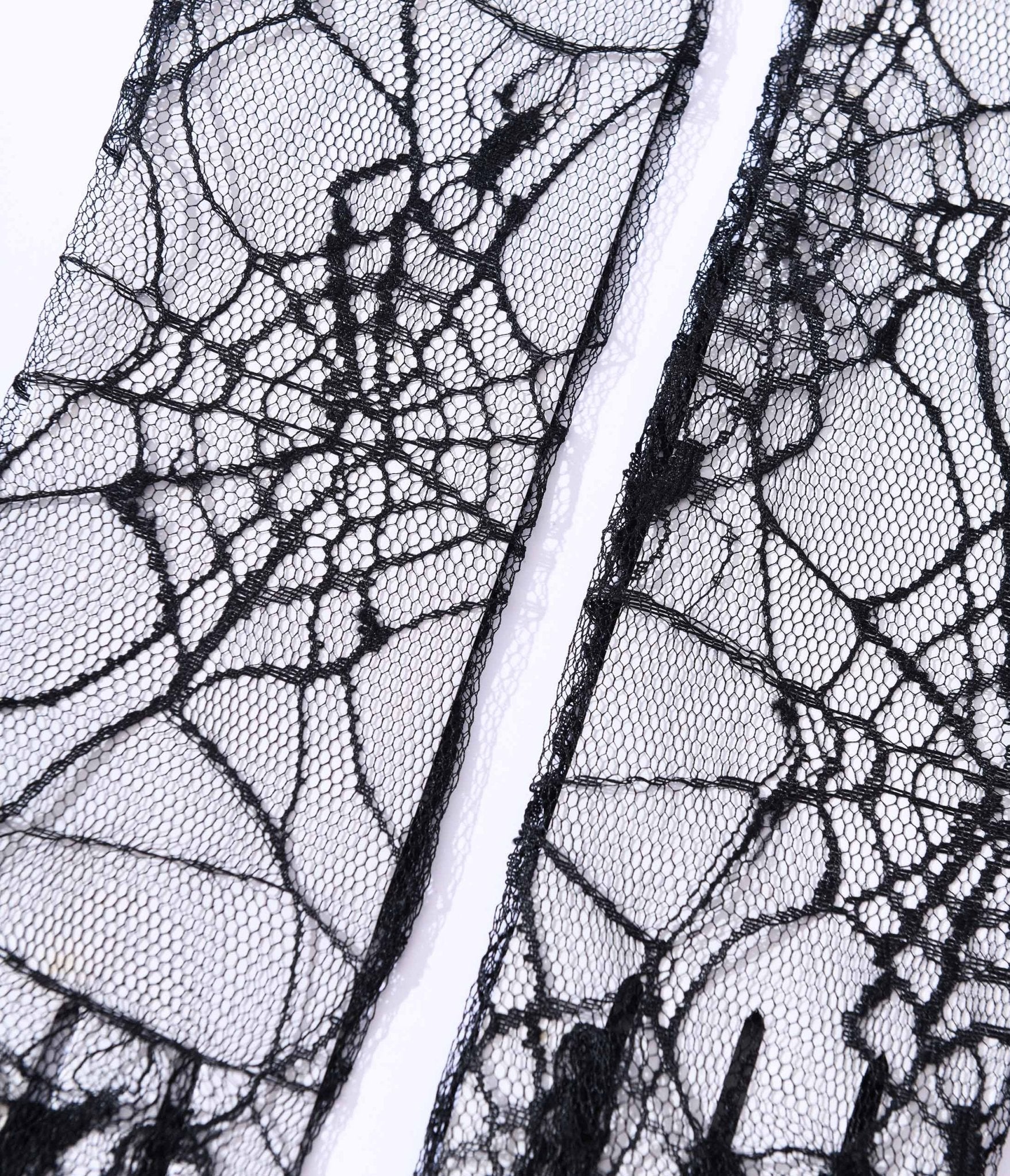Black Spider Web Mesh Gloves - Unique Vintage - Womens, HALLOWEEN, ACCESSORIES