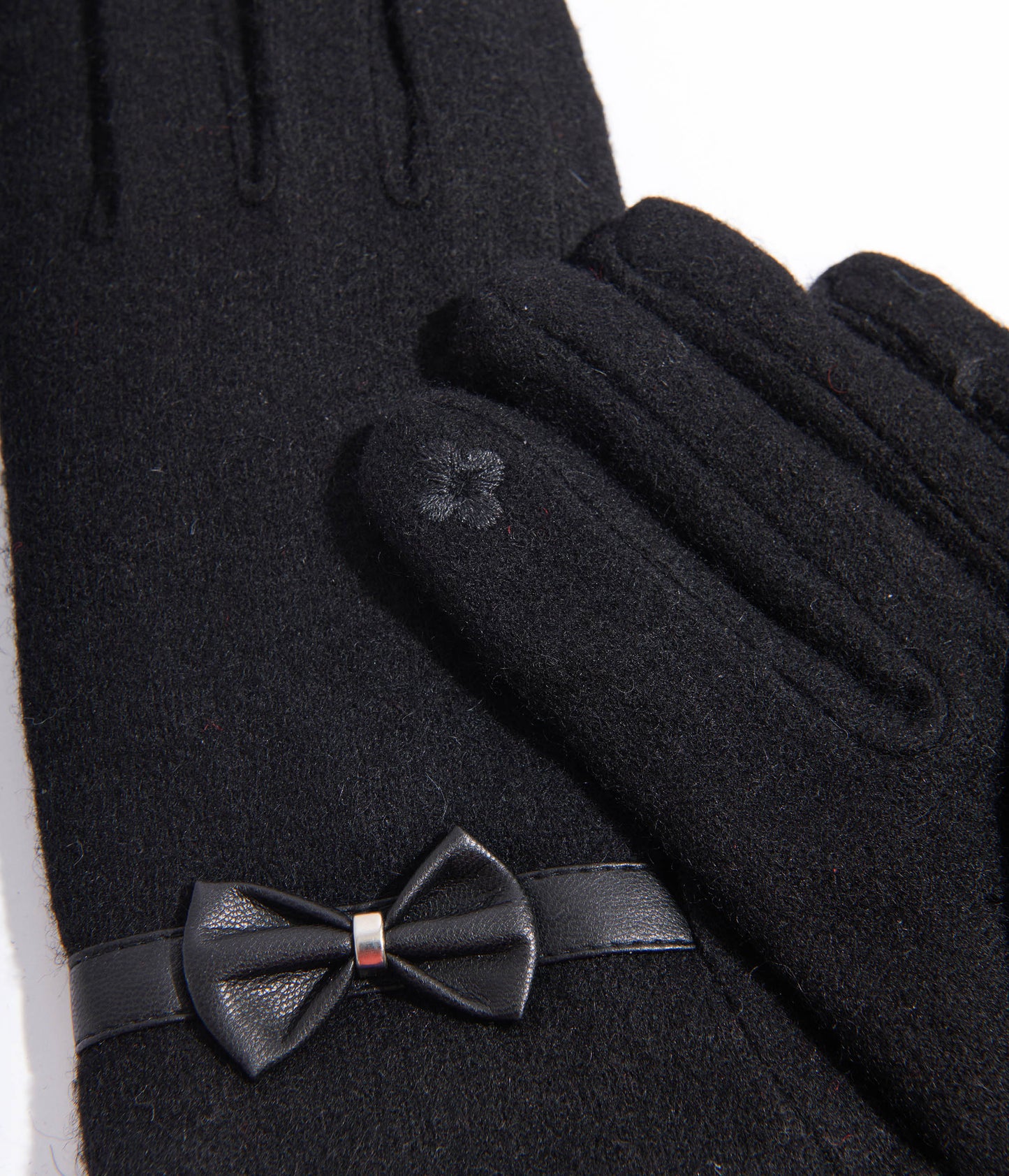 Black Wool Texting Gloves - Unique Vintage - Womens, ACCESSORIES, GLOVES/SCARVES