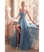 Cinderella Divine  Blue Foliage Applique Corset Tulle Gown