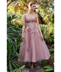 Cinderella Divine  Blush Butterfly Garden Tea Length Bridesmaid Dress