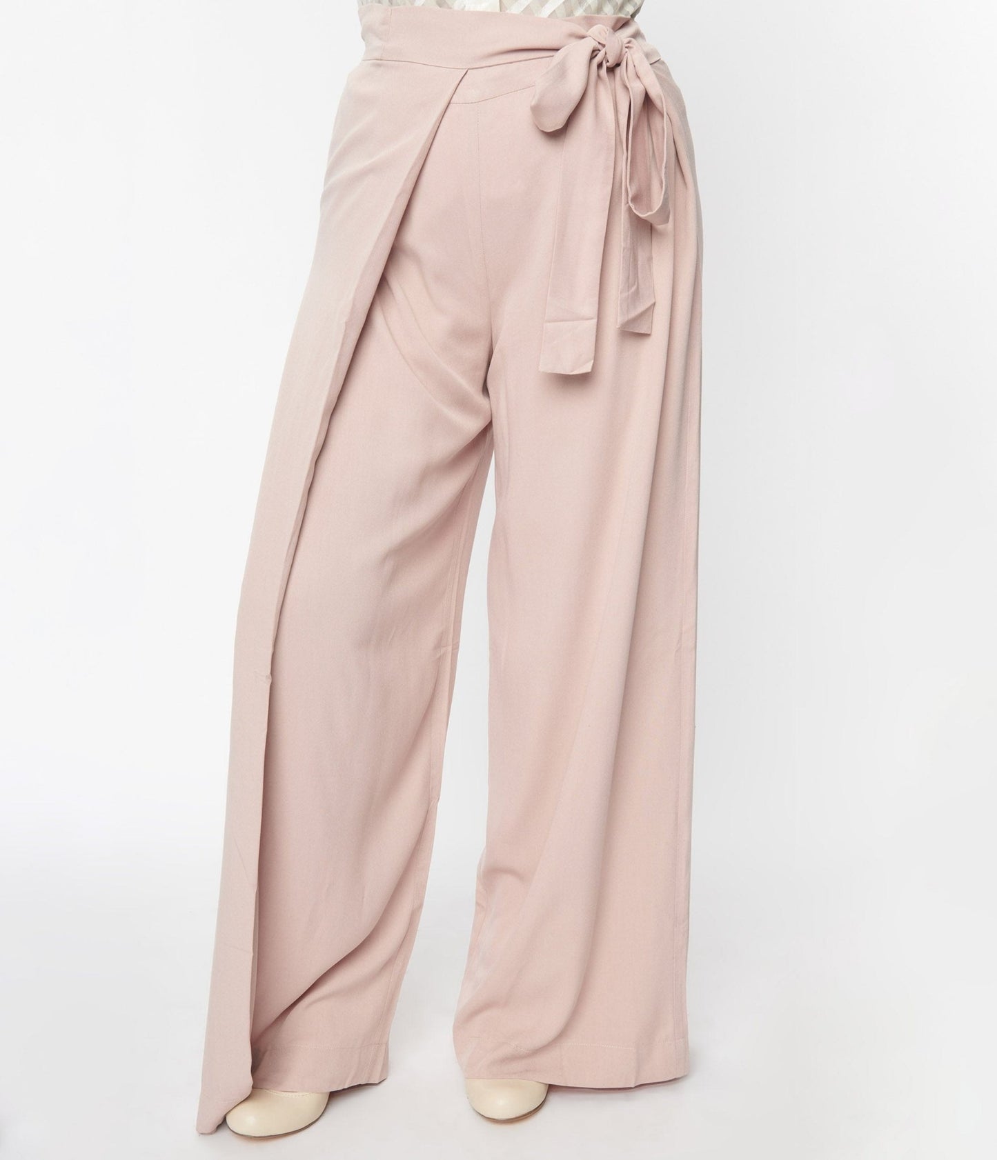 Blush Pink Harem Palazzo Pants - Unique Vintage - Womens, BOTTOMS, PANTS