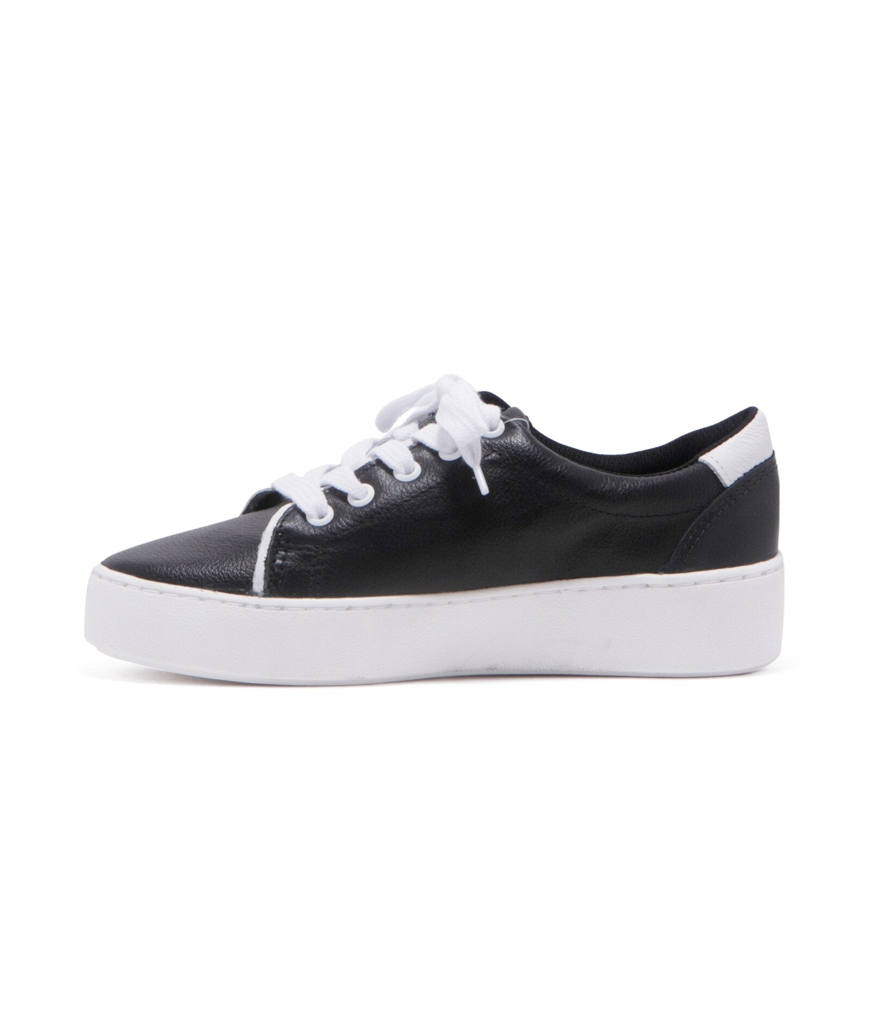 Chelsea Crew Black & White Leather Uganda Sneakers - Unique Vintage - Womens, SHOES, SNEAKERS