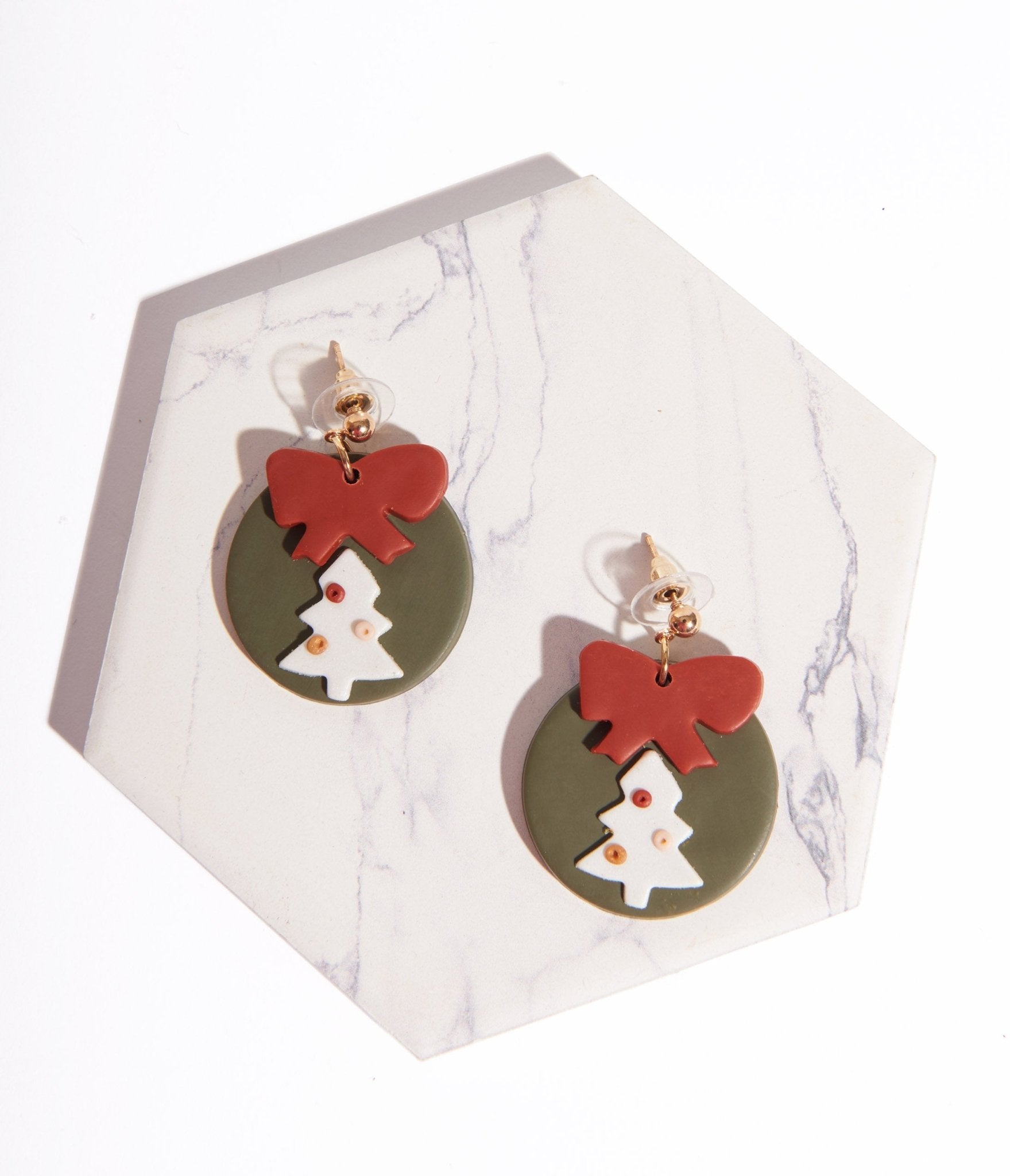 Christmas Tree Drop Earrings - Unique Vintage - Womens, ACCESSORIES, JEWELRY