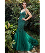 Cinderella Divine  Emerald Chromatic Floral Mermaid Bridesmaid Dress