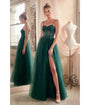 Cinderella Divine  Emerald Foliage Applique Corset Tulle Gown
