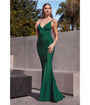Cinderella Divine  Emerald Glitter Satin Sultry Fitted Evening Dress