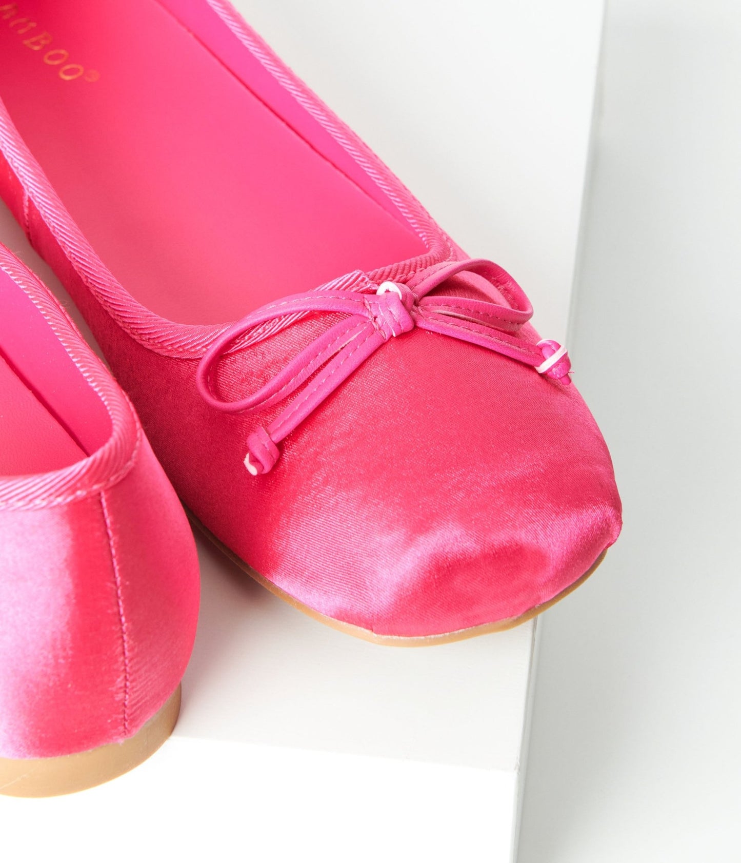 Hot Pink Bow Ballet Flats - Unique Vintage - Womens, SHOES, FLATS