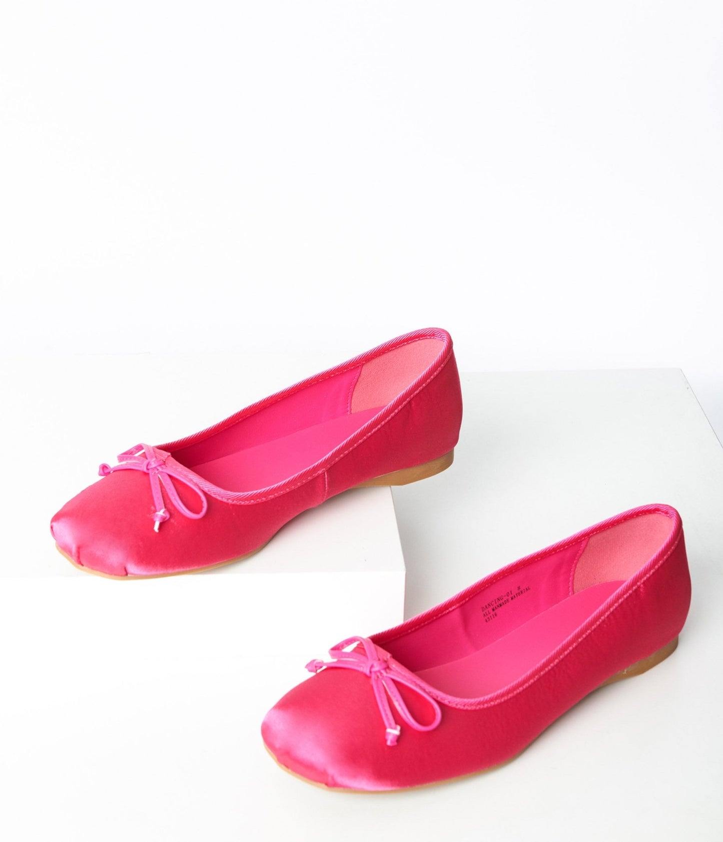 Hot Pink Bow Ballet Flats - Unique Vintage - Womens, SHOES, FLATS