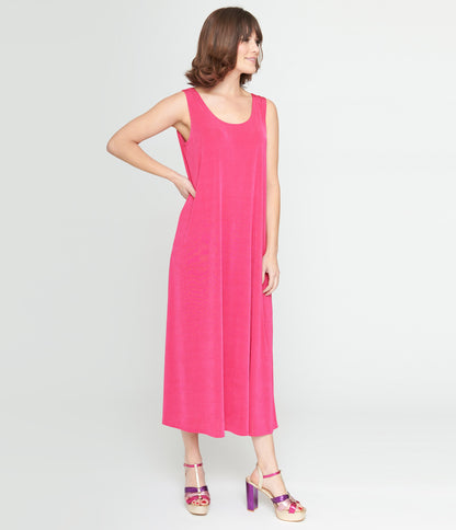 Hot Pink Slip Maxi Dress - Unique Vintage - Womens, DRESSES, MAXI