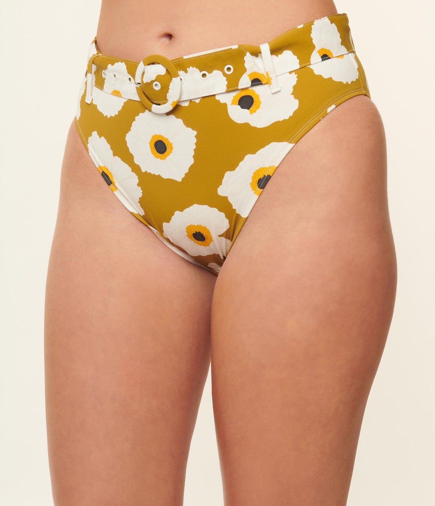 Kingdom & State Olive & White Poppy Swim Bottoms - Unique Vintage - Womens, SWIM, BOTTOM