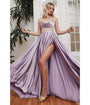 Cinderella Divine  Lavender Sparkling Corset A-Line Prom Gown