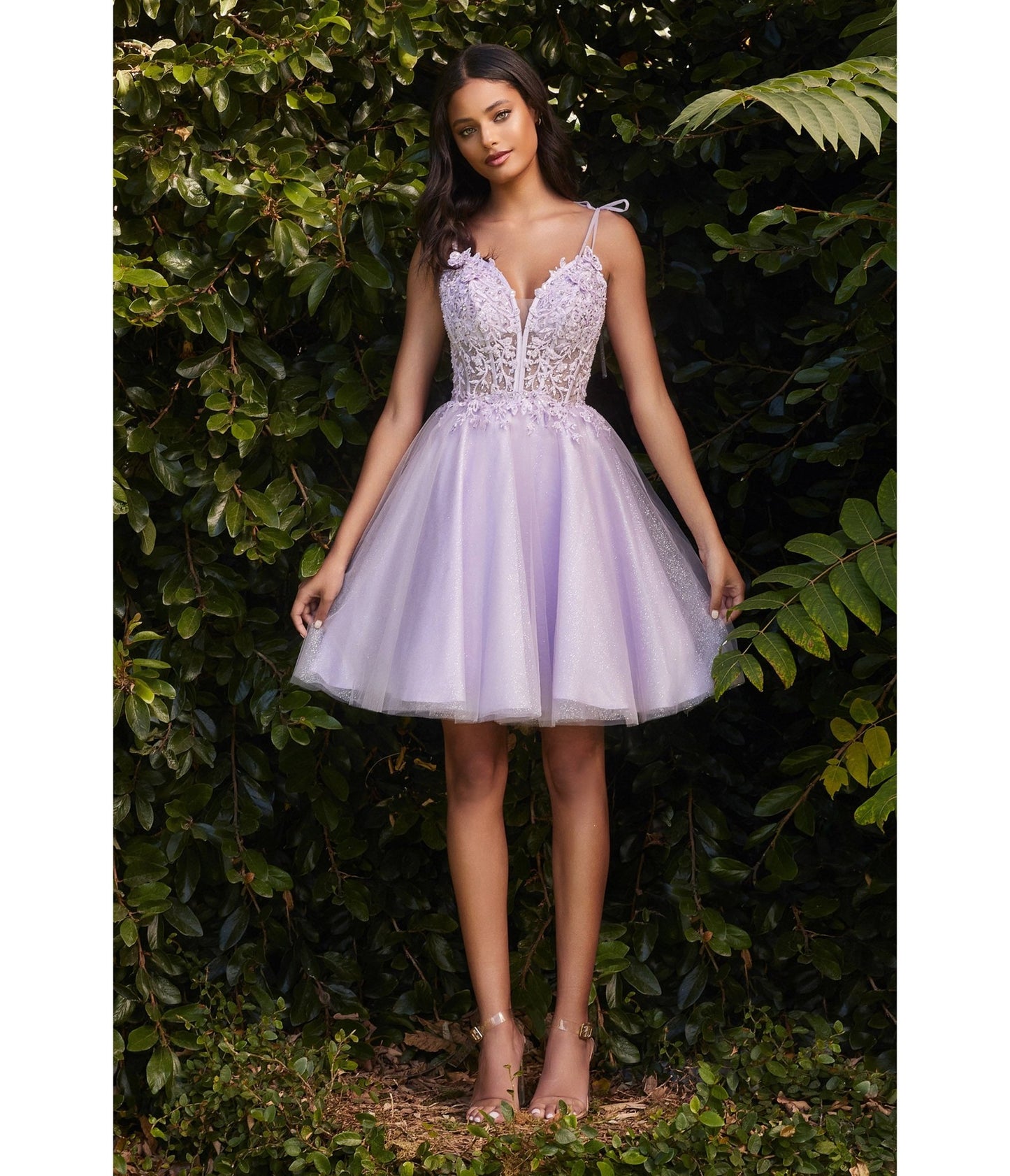 Lavender Tulle & Corset Applique Mini Prom Dress - Unique Vintage - Womens, DRESSES, PROM AND SPECIAL OCCASION