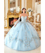 Cinderella Divine  Light Blue Floral Tulle Princess Ball Gown
