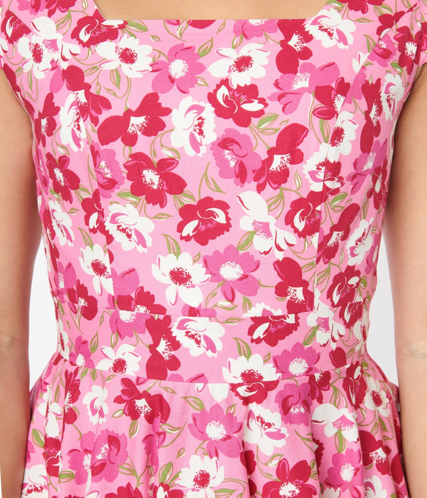 Magnolia Place Pink Floral Anna Swing Dress - Unique Vintage - Womens, DRESSES, SWING