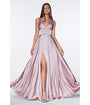 Cinderella Divine  Mauve Glamour Satin A-Line Bridesmaid Dress