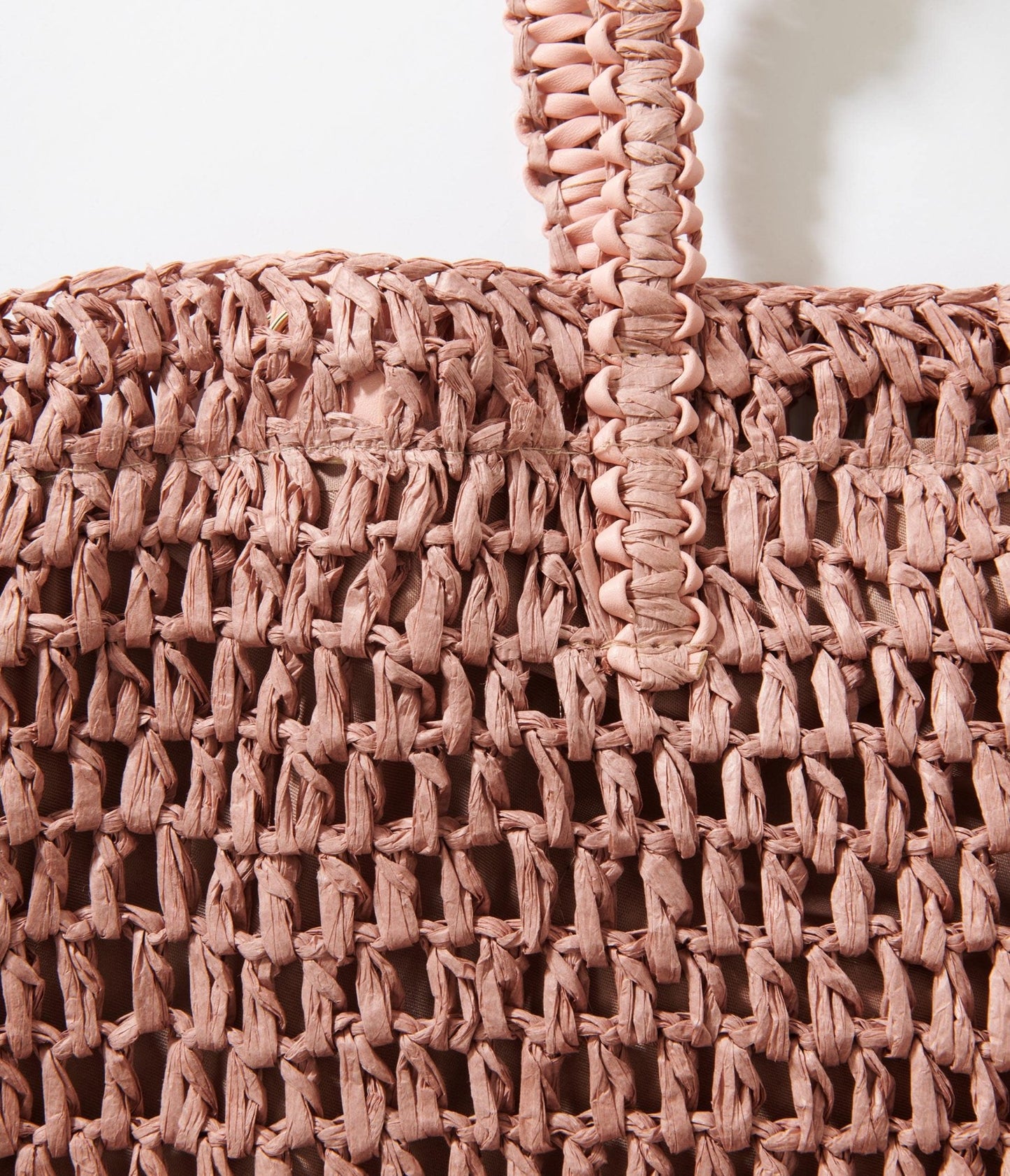 Mauve Pink Straw Tote Bag - Unique Vintage - Womens, ACCESSORIES, HANDBAGS