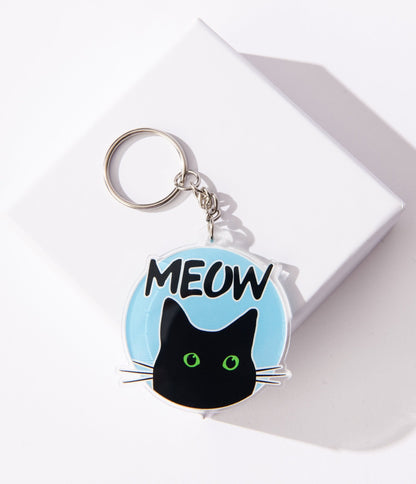 Meow Black Cat Keychain - Unique Vintage - Womens, ACCESSORIES, GIFTS/HOME