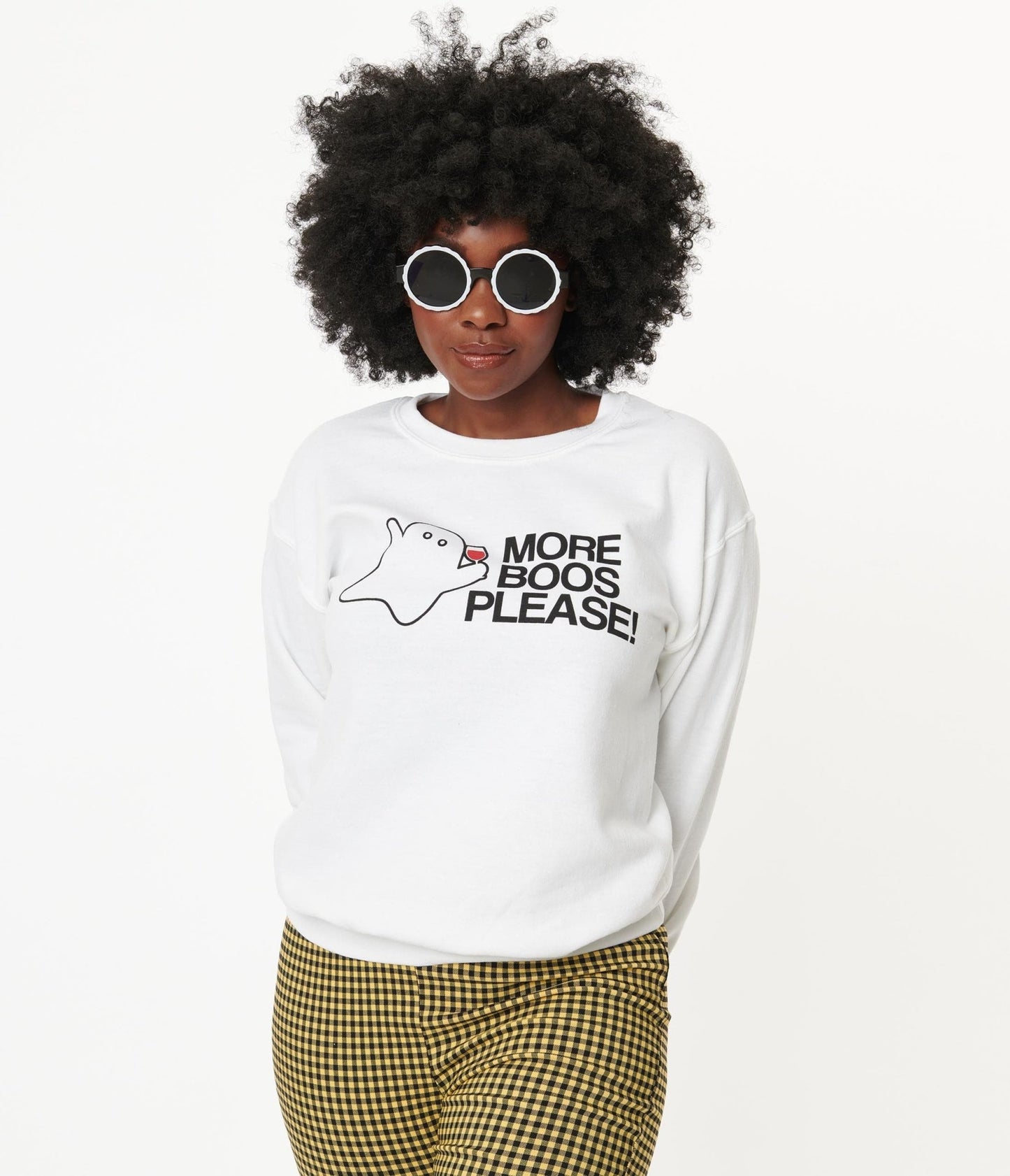 More Boos Please Graphic Sweatshirt - Unique Vintage - Womens, HALLOWEEN, GRAPHIC TEES