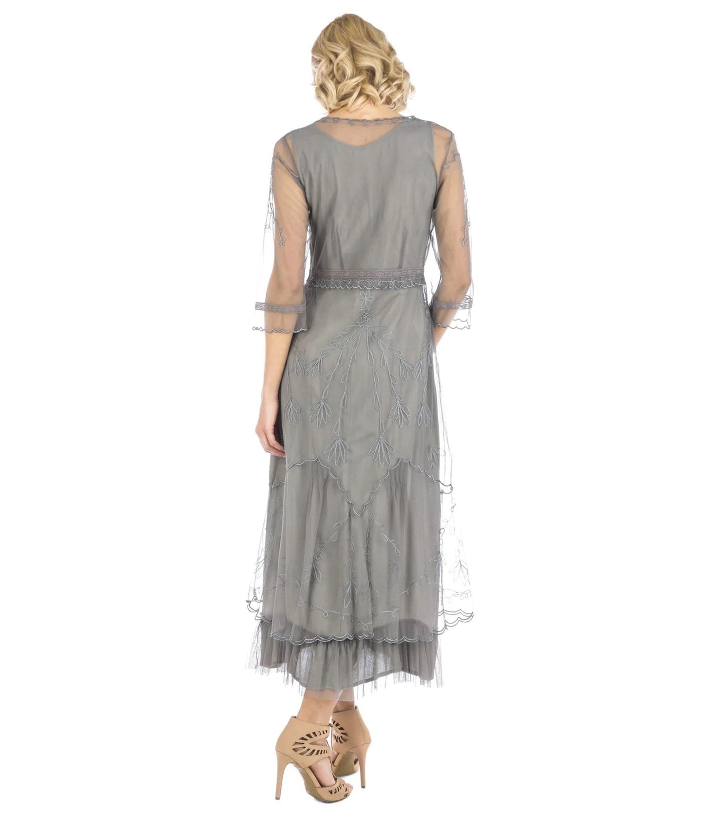 Nataya 1920s Style Smoke Flapper Dress - Unique Vintage - Womens, FLAPPER, DRESSES