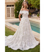 Cinderella Divine  Off White Floral Strapless Bridal Ball Gown
