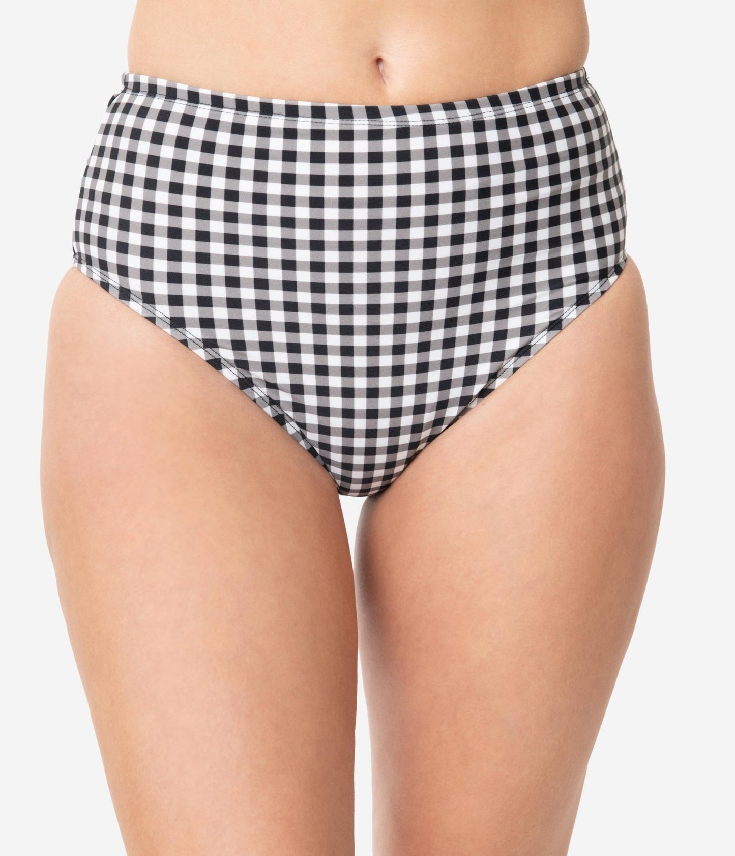 Pin-Up Style Black & White Gingham Swim Bottom - Unique Vintage - Womens, SWIM, BOTTOM