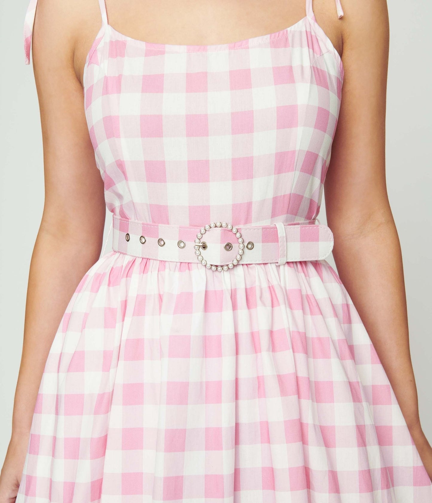 Preorder- Unique Vintage Pink & White Gingham Bobbie Swing Dress - Unique Vintage - Womens, DRESSES, SWING