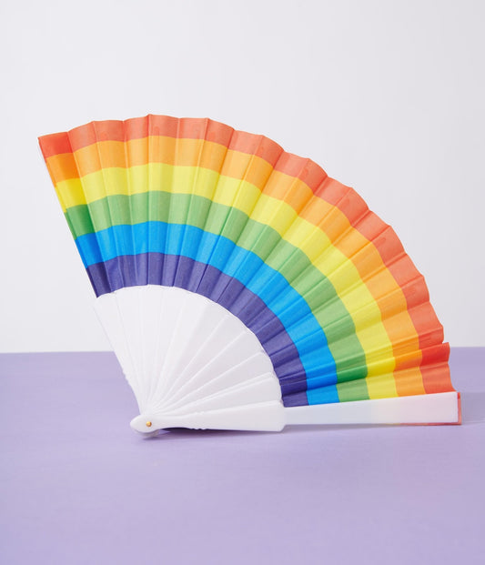 Rainbow Hand Fan - Unique Vintage - Womens, ACCESSORIES, GIFTS/HOME