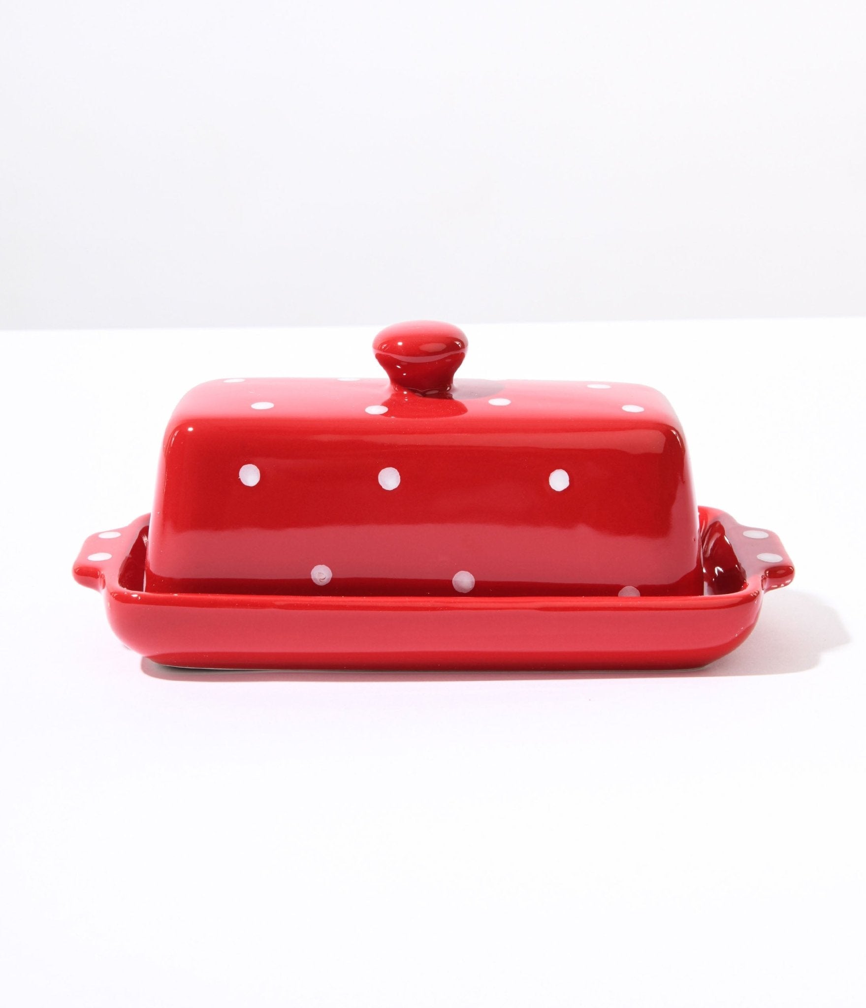 Red Mushroom Polka Dot Butter Dish - Unique Vintage - Womens, ACCESSORIES, GIFTS/HOME