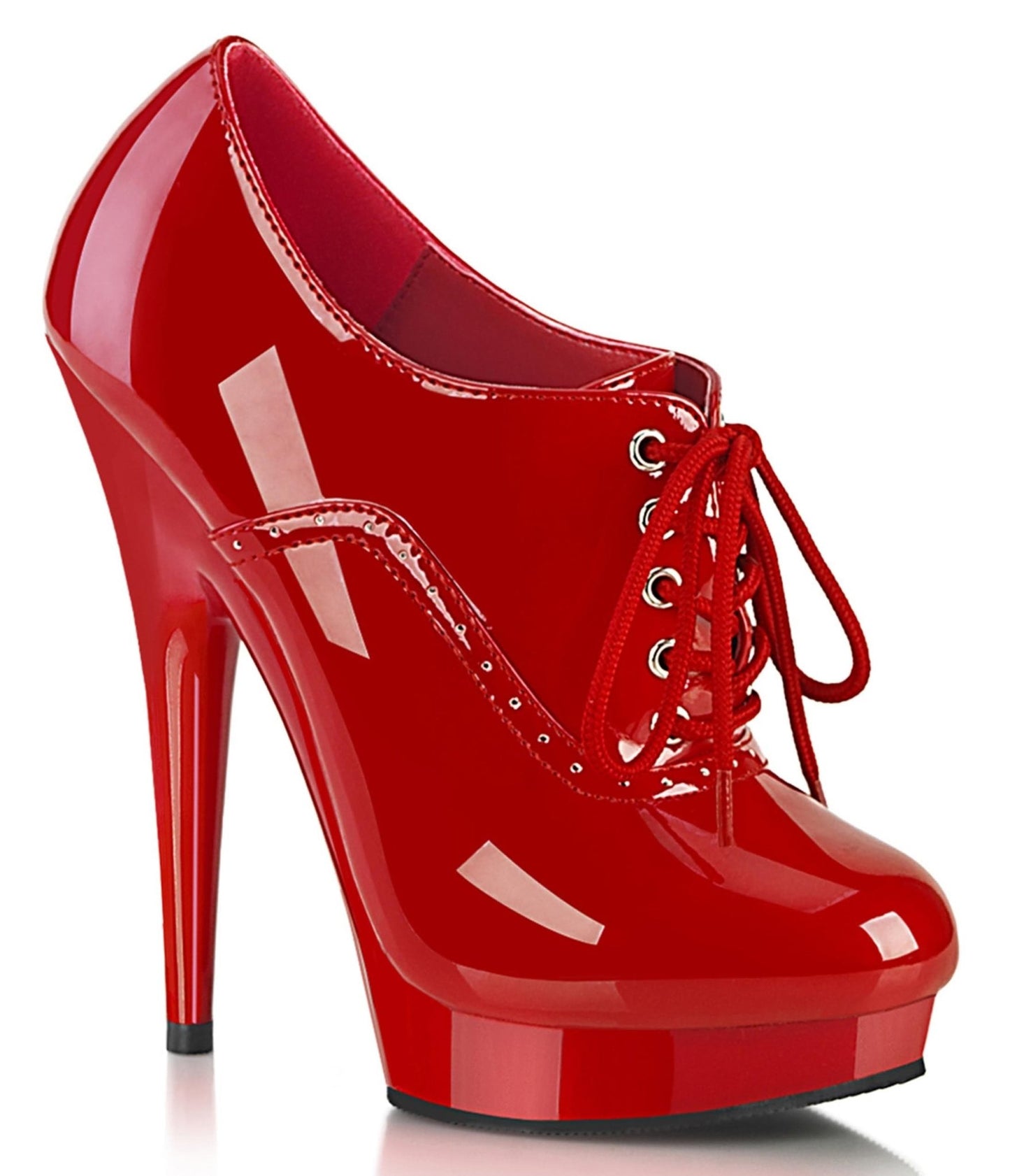 Red Patent Leatherette Platform Booties - Unique Vintage - Womens, SHOES, BOOTS