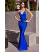 Cinderella Divine  Royal Blue Glitter Satin Sultry Fitted Evening Dress