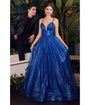 Cinderella Divine  Royal Blue Glitter Sleeveless Ball Gown