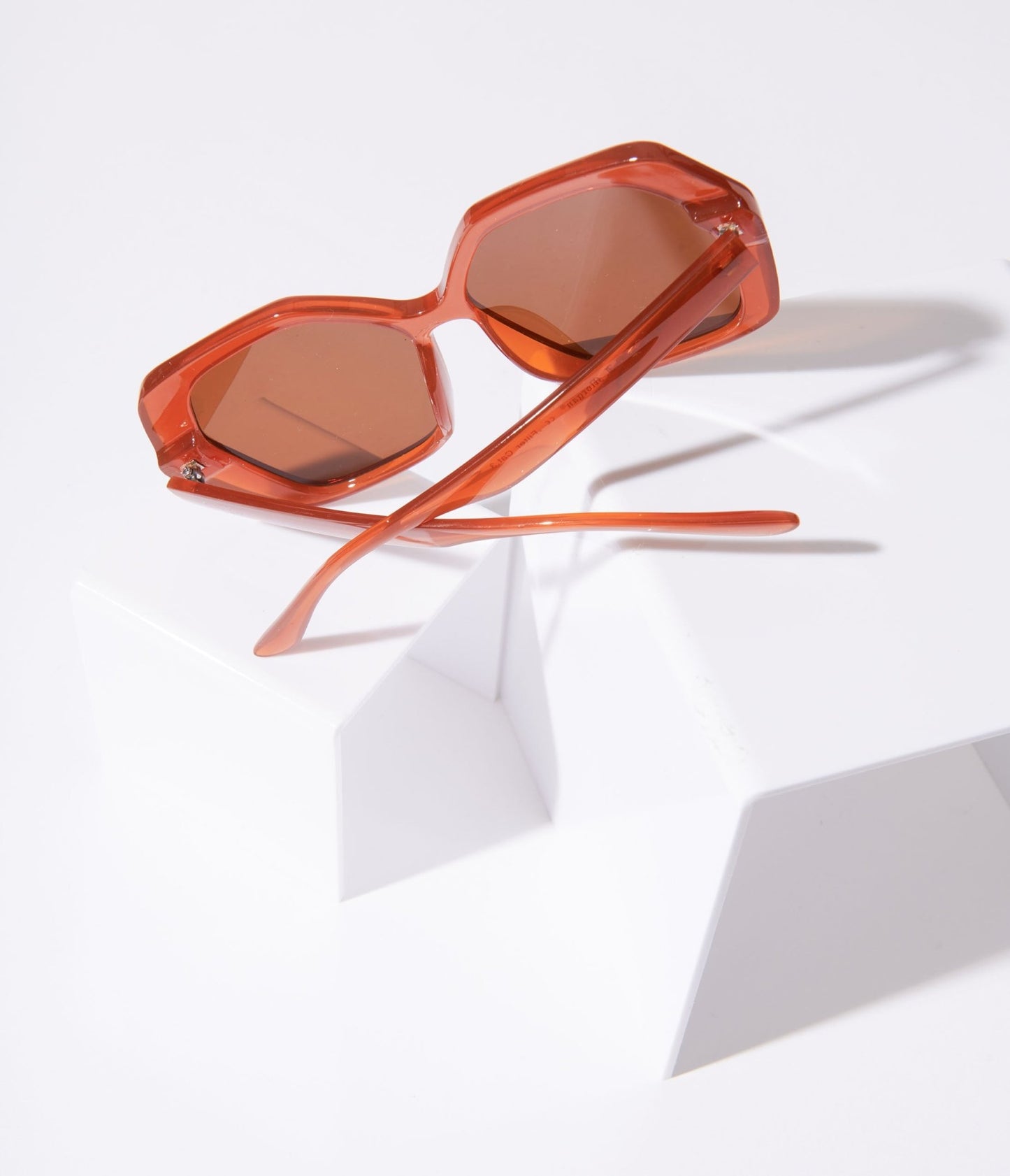 Rust & Brown Tint Geometric Sunglasses - Unique Vintage - Womens, ACCESSORIES, SUNGLASSES