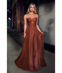 Cinderella Divine  Sienna Satin Strapless Keyhole Evening Gown