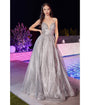 Cinderella Divine  Silver Glitter Sleeveless Ball Gown