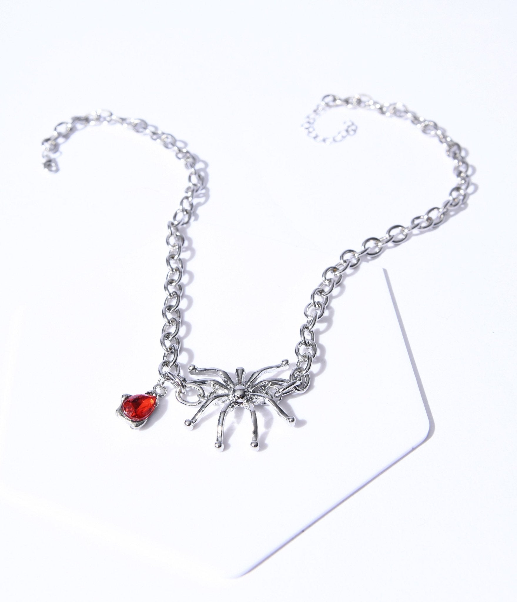 Silver Spider Pendant Necklace - Unique Vintage - Womens, HALLOWEEN, ACCESSORIES