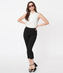 Smak Parlour Black Heart Pocket Smarty Pants Capris