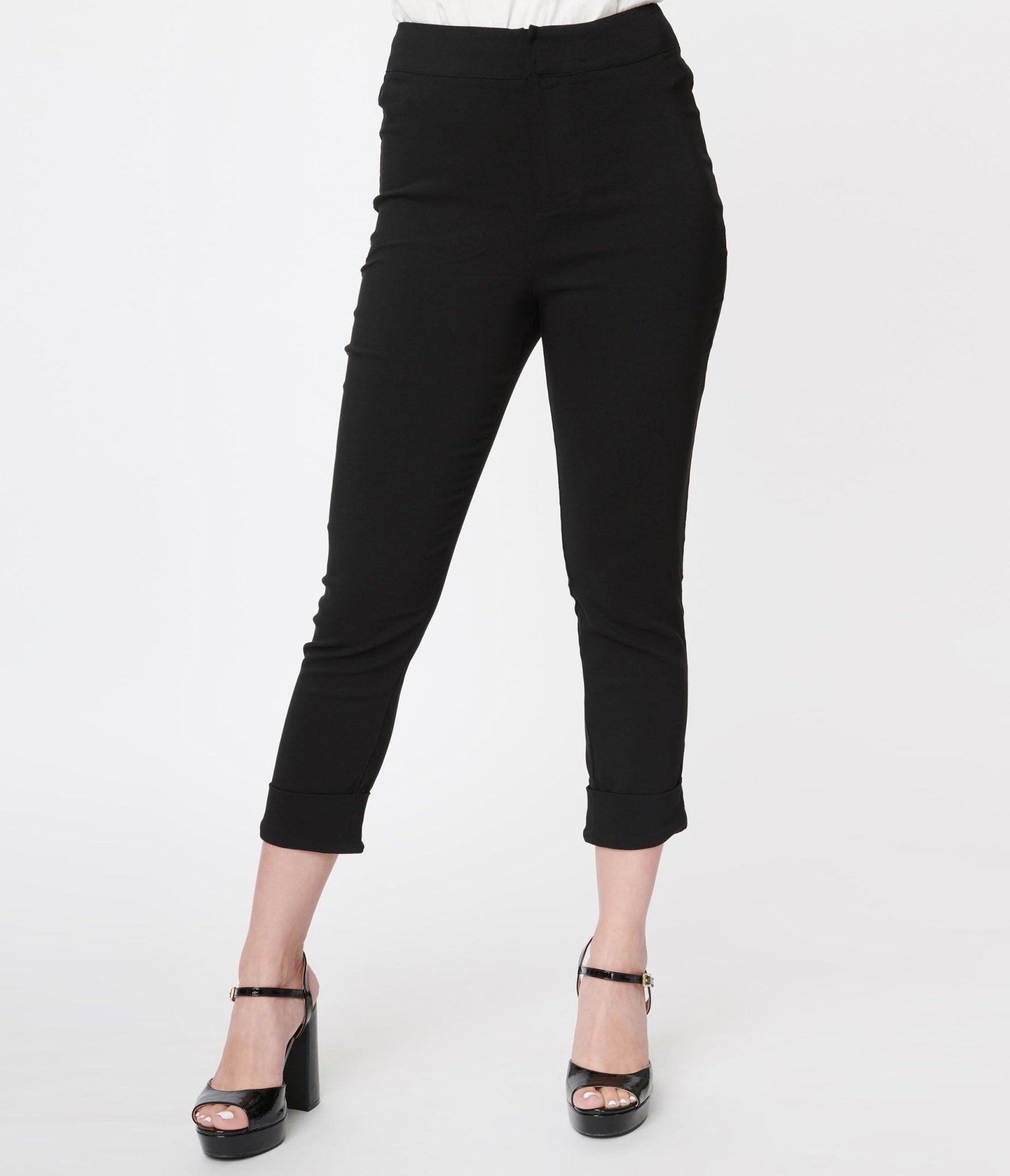 Smak Parlour Black Heart Pocket Smarty Pants Capris - Unique Vintage - Womens, BOTTOMS, CAPRI