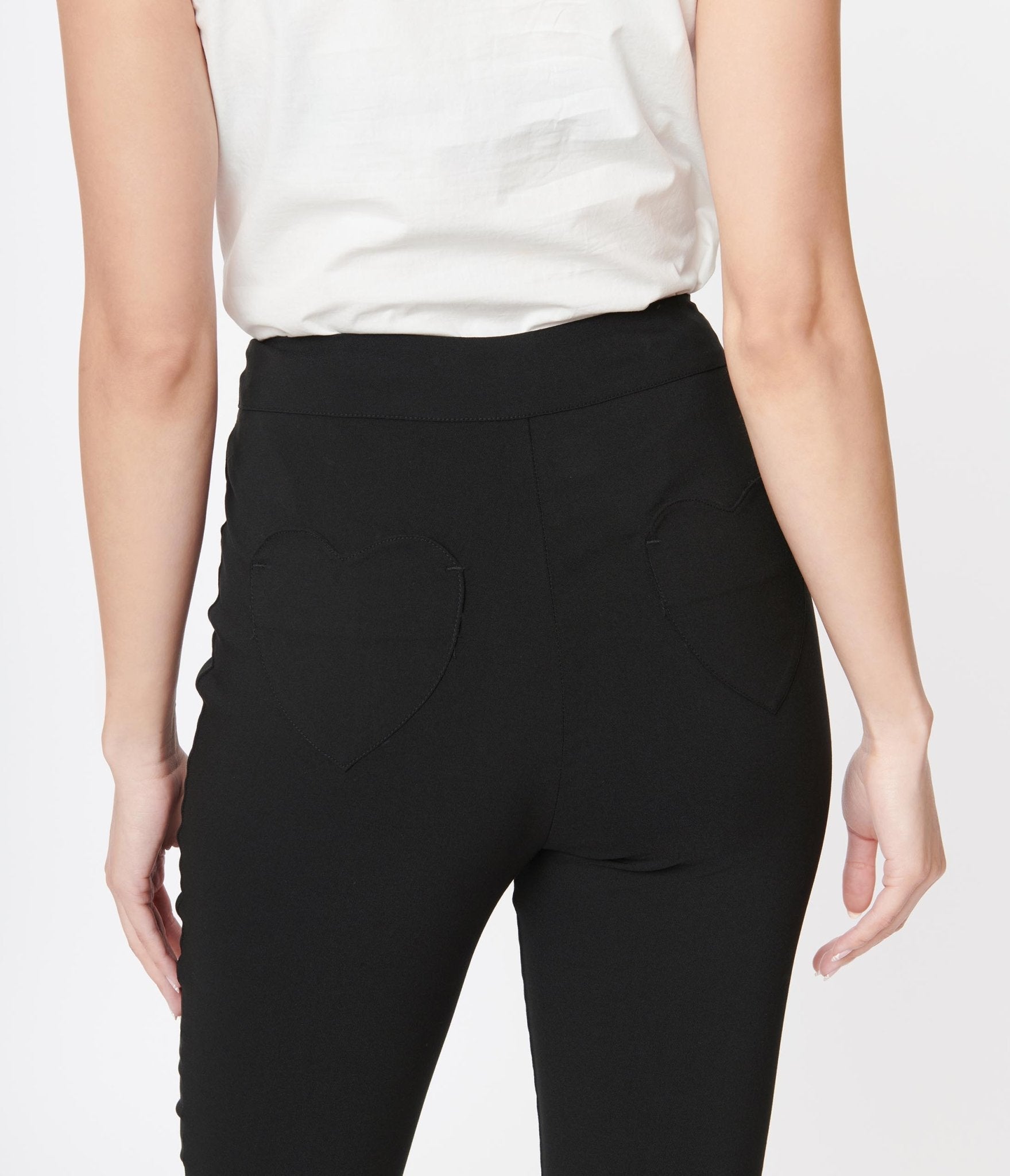 Smak Parlour Black Heart Pocket Smarty Pants Capris - Unique Vintage - Womens, BOTTOMS, CAPRI
