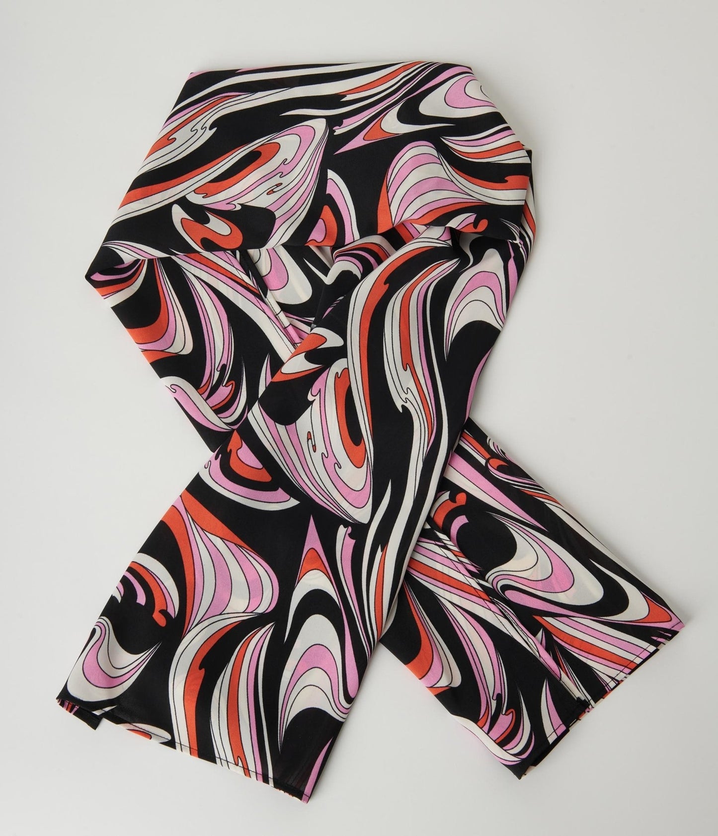 Smak Parlour Black & Pink Psychedelic Print Long Hair Scarf - Unique Vintage - Womens, ACCESSORIES, HAIR