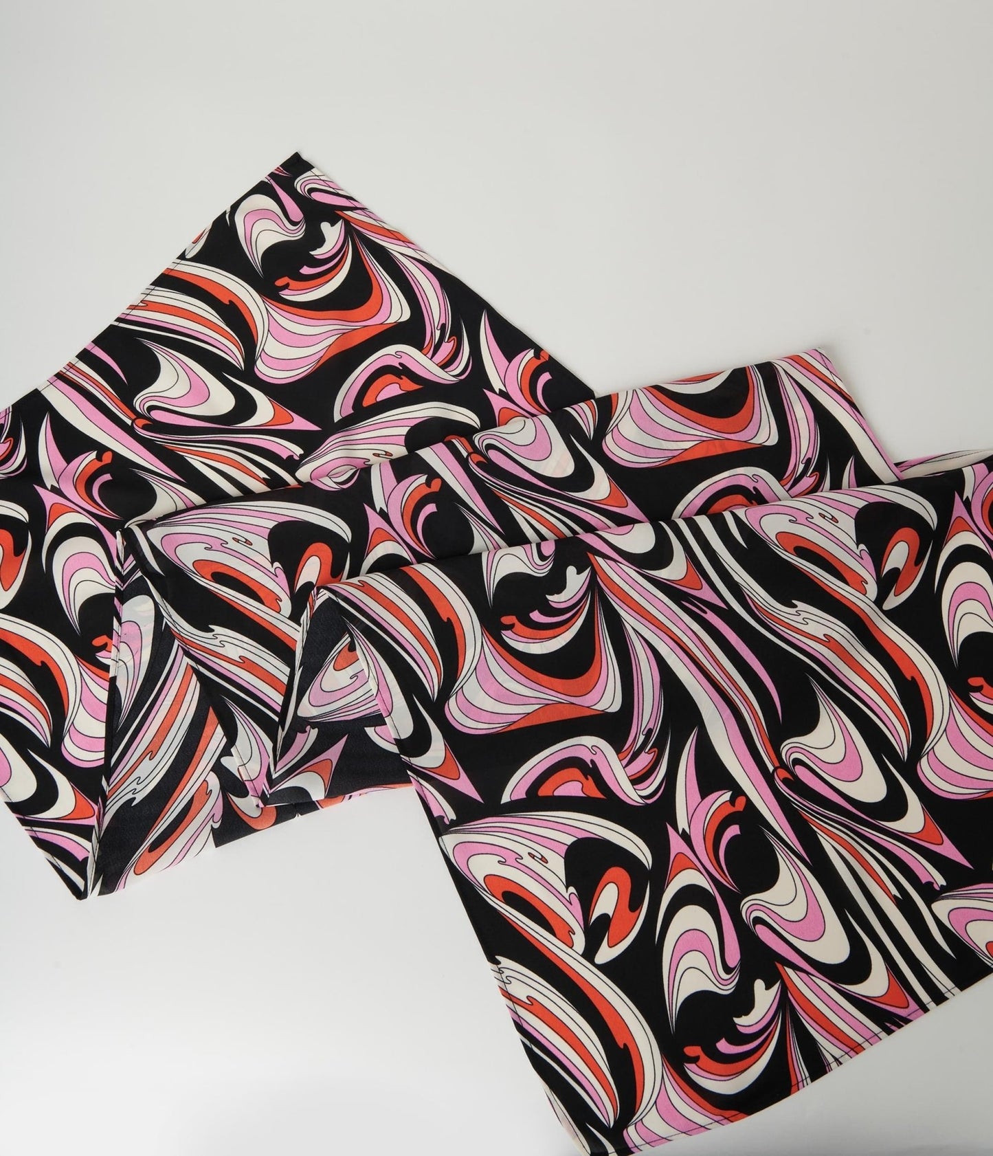 Smak Parlour Black & Pink Psychedelic Print Long Hair Scarf - Unique Vintage - Womens, ACCESSORIES, HAIR