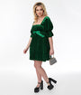 Smak Parlour Green Velvet Love Interest Babydoll Dress