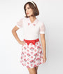 Smak Parlour Pink & Red Madam Mushroom Mod Skirt