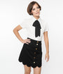 Smak Parlour White & Bow Ties Power Play Blouse