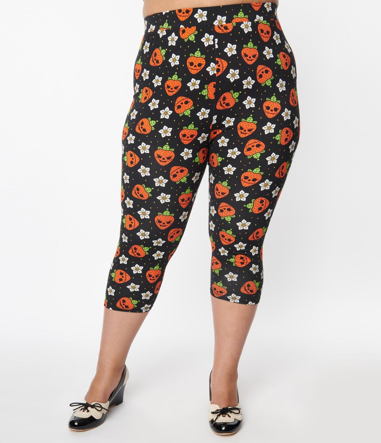 Sourpuss Black Berry Dead Capris - Unique Vintage - Womens, HALLOWEEN, BOTTOMS